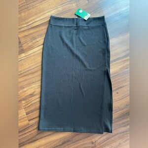 Halara Ribbed High Waisted Split Bodycon Midi Casual Skirt (NWT)